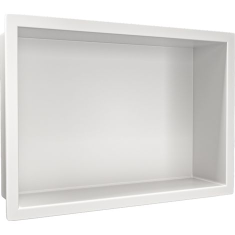 Mensola a incasso Wall-BOX ONE in acciaio inox bianco, 30x20x10 cm (1/4)