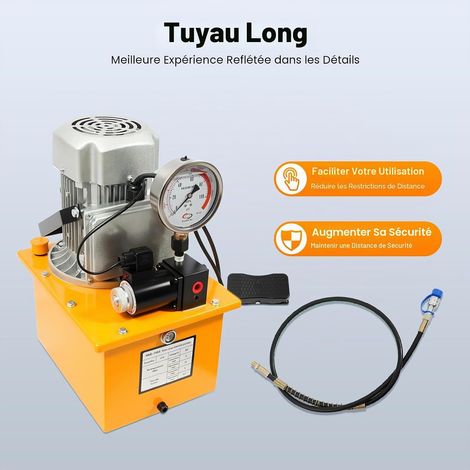 Pompe hydraulique électrique avec réservoir de carburant de 7L, 750W 220V Agrégat hydraulique Pompe électrohydraulique Électropompe hydraulique, 2-70Mpa Électrovanne Pompe hydraulique pour la (1/5)