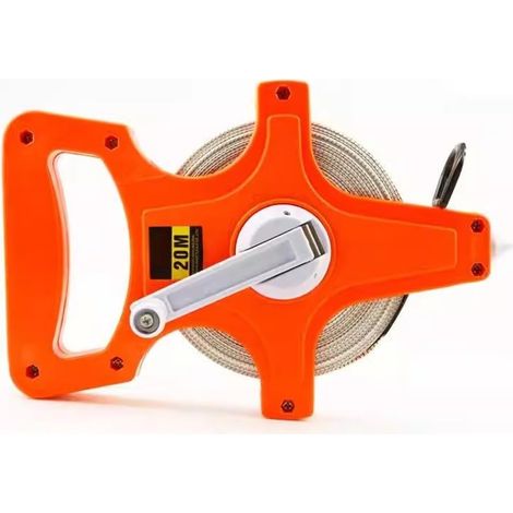 Décamètre fibre de verre, 20m/rouge/rétractable, pour jardin (1/5)