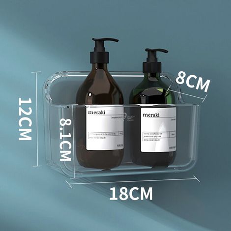 Toothbrush Holder,Bathroom storage,Wall Mounted Adhesive Storage for Bathroom,Kitchen No Drilling,Clear Plastic (1/3)