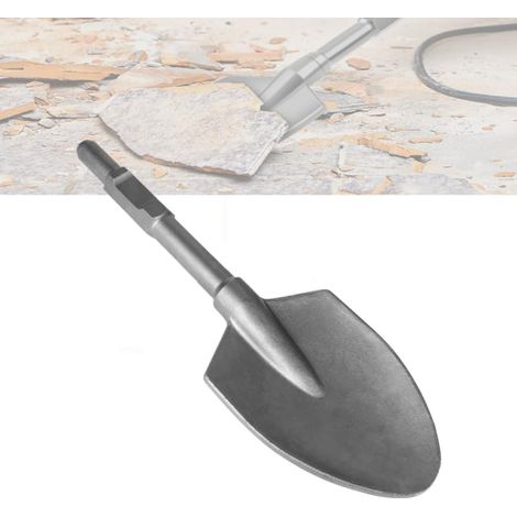 Burin SDS HEX, Pelle de 44 x 14 cm en Acier 40CR pour Pic électrique 65A, Burin SDS HEX avec Douille Hexagonale pour Creuser le Béton, Enlever les Carreaux et les Sols Compactés (1/5)