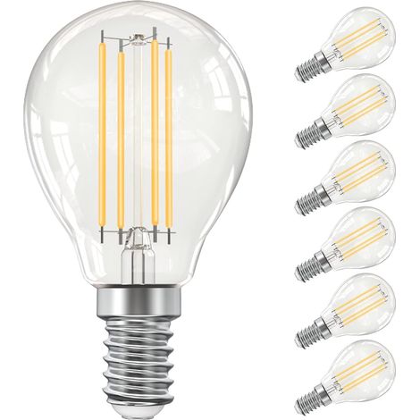 Ampoule LED E14, petite ampoule à vis Edison E14, blanc chaud, ampoule SES 4 W équivalent 35 W, 400 lm, angle de faisceau 360 degrés, ampoules P45 Mini balle de golf, ampoules à filament vintage, non (1/5)