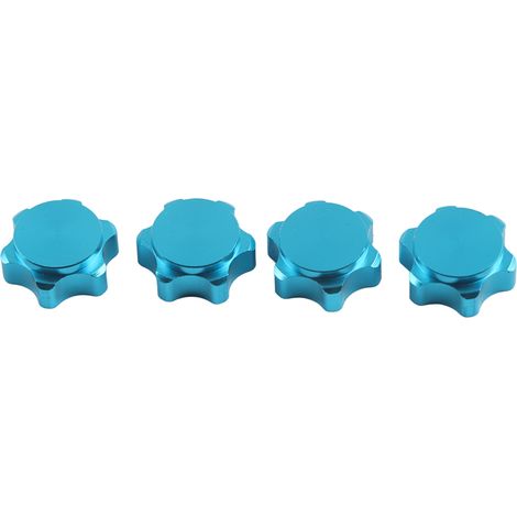 4 pièces bouchons anti-poussière 17mm alliage léger pour HSP 94762 94886 voiture RC 1/8 (bleu) (1/5)