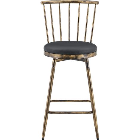 Barhocker aus Metall im Windsor-Stil mit gepolstertem Sitz, Industrial-Stil (1/5)