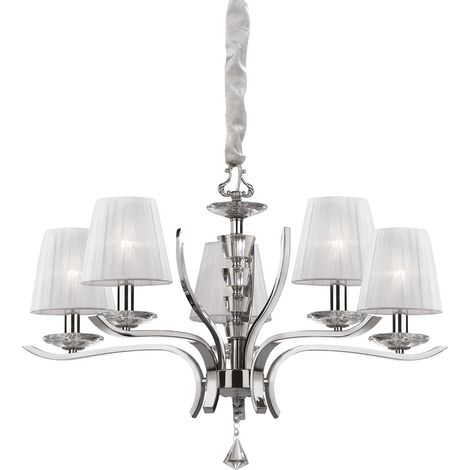 Lampadario Classico Pegaso Metallo Bianco 5 Luci E14