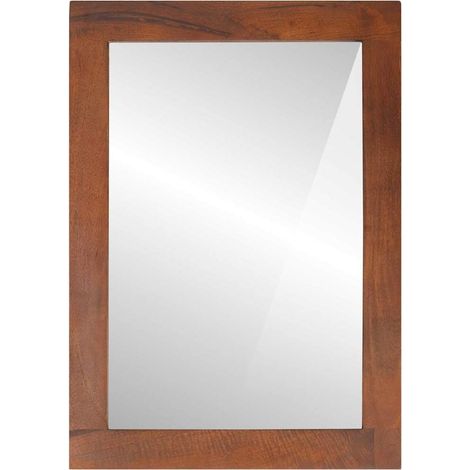 Miroir avec miroir marron et argenté 50 x 70 cm CFW966772 (1/5)