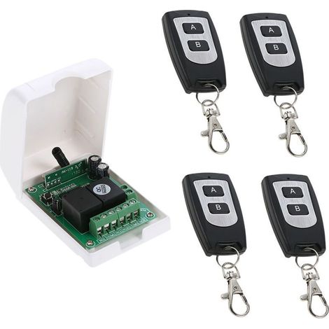 Contrôleur de moteur DC 12V DC. Commutateur de télécommande sans fil RF 433Mhz Récepteur de relais avec 4 émetteurs. pour la rotation avant et arrière des moteurs. porte de porte. volet roulant (1/4)