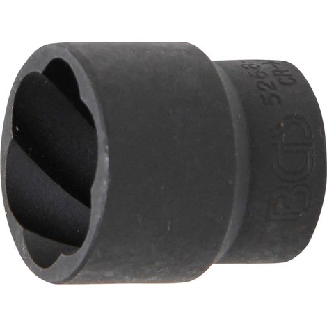 Llave de vaso de perfil en espiral/extractor de tornillos  entrada 12,5 mm (1/2")  24 mm