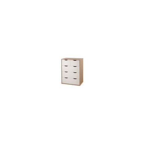 Modern 3+2 Drawer Chest With Cut Out Handles Smooth Metal Runners White & Cream (1/5)