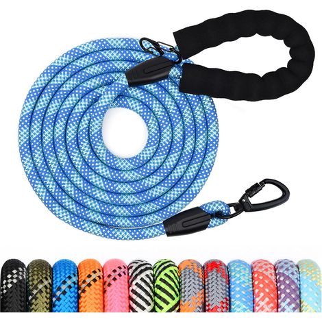1 - Longe pour Chien - Laisse de Dressage - Poignée Rembourrée et Crochet Pivotant - Pour Petit Moyen Grand Chien - Noir - 5M (1/5)