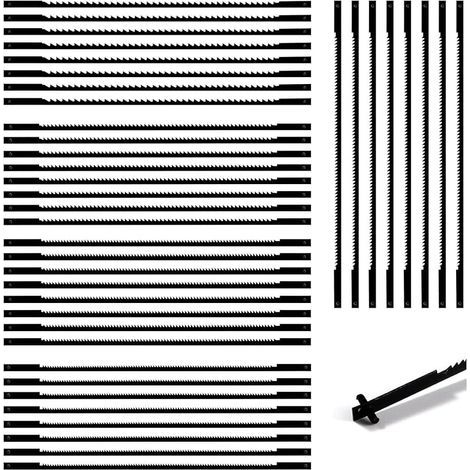 40 Pièces Lames de Scie à Chantourner, 10/15/18/20/24 dents Accessoires de Scie a Chantourner Acier, Lames de Scie en Acier Carbone pour Bois, Plastique, Mousse, Métaux mous (1/5)
