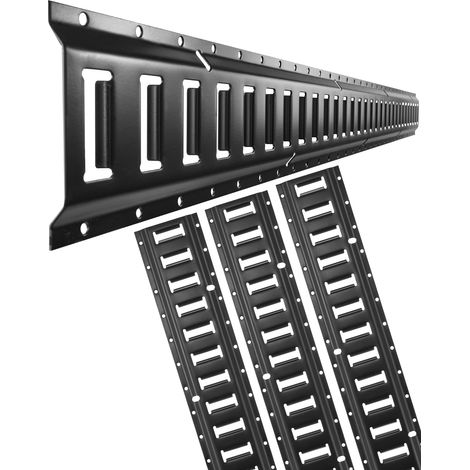 VEVOR Kit de rails dearrimage E Track, 4PCS rails E en acier 1524 mm, charge de 907 kg, avec vis pour securiser les cargaisons, garages, camionnettes, remorques, arrimages de motos, montages de VTT
