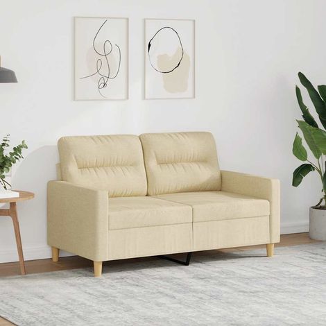 2-Sitzer-Sofa Creme 120 cm Stoff