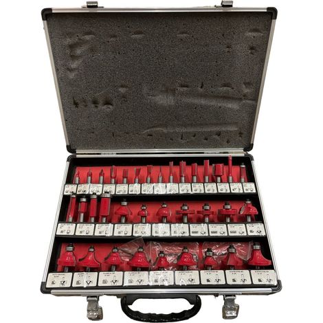 FRESE PER LEGNO PER PANTOGRAFO 35 PZ 8mm IN VALIGETTA DI ALLUMINIO