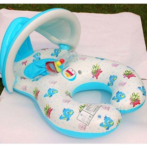 Baby Safety Floating Ring PVC Swimming Seat Ring Child Safety Double Safe with shed white MUMU (1/4)