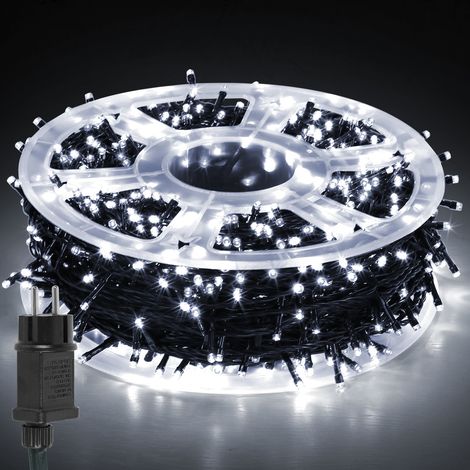 Jiubiaz Catena Luminosa LED 1000LED 100M IP44 8 Modalità Matrimonio Esterno Interno Giardino Illuminazione Interna Decorazione Natalizia Bianco Freddo (1/5)