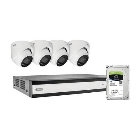 Kit videovigilancia abus TVVR33843D negro 4 cámaras 1 To