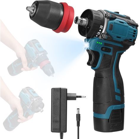 Cordless Drill Driver, 18V 20Nm, 1300mAh Battery, 20+1 Torque Settings, for DIY (1/5)