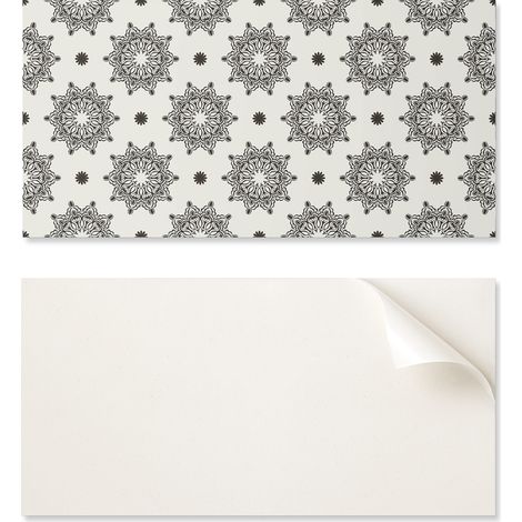 Azulejos decorativos de vinilo para pared con estampado de mandala en cuadr铆cula, 6x60x30 cm.