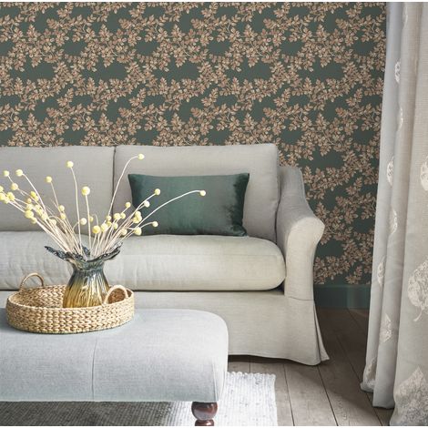 Papier peint intissé Laura Ashley Burnham Fern 1005 x 52cm Vert, taupe (1/5)