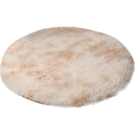 Tapis Rond - Diamètre 120 Cm - Fibres Synthétiques Douces Avec Dos En Caoutchouc Antidérapant - Pour Chambre D'enfant Et De Bébé - 1 Pièce (1/2)