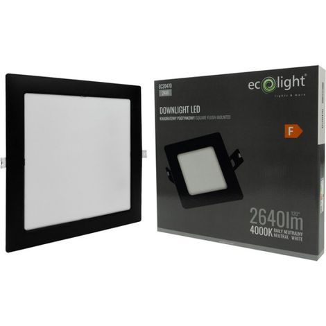 Downlight LED P/T carré 24W 4000K noir DL-1 (1/4)