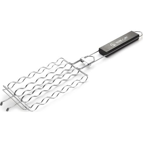 Barbecue Saucisse Hot Dogs Facilement Griller De La Viande Ou des Légumes avec Ce Barbecue Facile Grill avec Manche en Bois (Couleur : Black, Size : 55.5x12x3cm) (1/5)