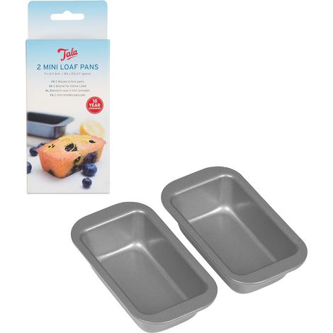 Lot De 2 Mini Moules A Cake Pour Mini Pain Banana Bread Et Gateau 18,5 x 8 cm Acier Au Carbone Antiadhesif Empilable Poignees Lave Vaisselle Et Congelateur (1/5)