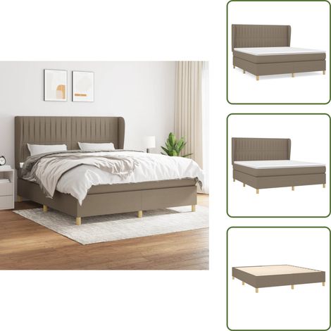 Letto con materasso a molle insacchettato - vidaXL Giroletto a Molle con Materasso Tortora 160x200 cm in Tessuto - Letto con materasso morbido