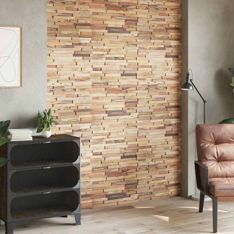 vidaXL Panneaux de revêtement mural 10 pcs 1,03m² Bois de teck recyclé (1/5)