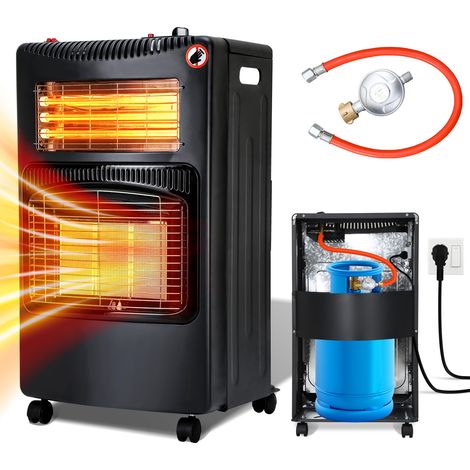 Randaco Chauffage au gaz Électrique New Slim 42x36x73 cm 4200 W 3 Niveaux de Chaleur Tuyau gaz détendeur butane (1/5)