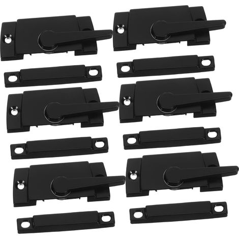 6 Ensembles Lot de Verrous à Action à Came pour Fenêtres Coulissantes Serrure Antivol Noire Style Rétro pour Portes et Fenêtres Sash Mécanisme Fluide Installation Multiple