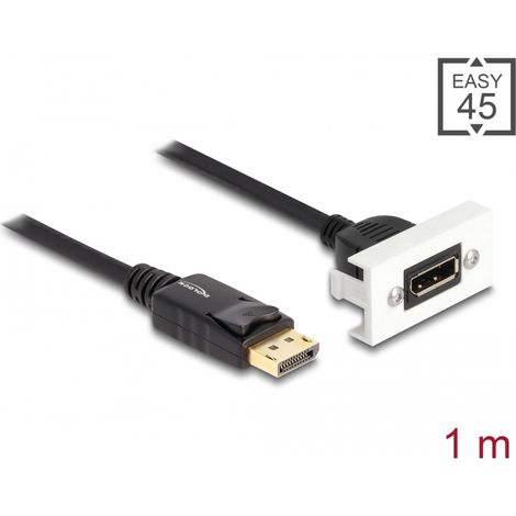Delock MÃ³dulo Easy 45 DisplayPort 8K 30 Hz con cable corto, 22,5 x 45 mm