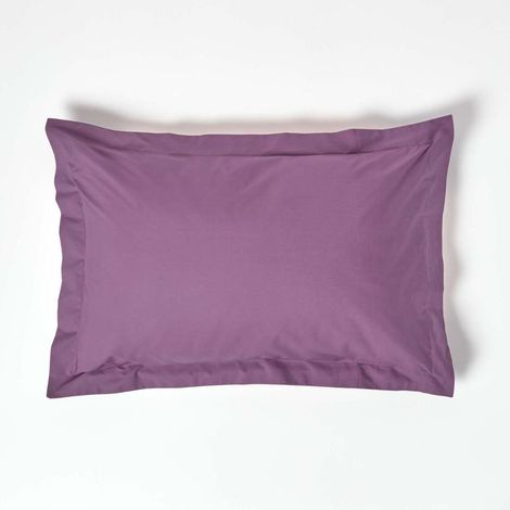 HOMESCAPES Grape Egyptian Cotton Oxford Pillowcase 200 Thread Count, Standard Size - Grape