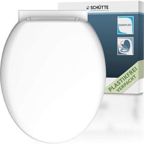 SCHÜTTE WC-Sitz aus Duroplast mit Absenkautomatik Toilettendeckel Uni Klodeckel Einfarbig 10220 (1/5)