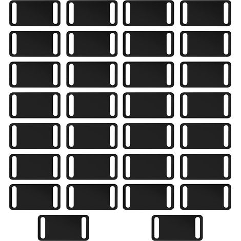 Lot de 30 étiquettes vierges pour chien et chat - Gravure au laser - En aluminium - Pour collier de chien et chat - Pour gravure personnalisée - Noir (1/5)