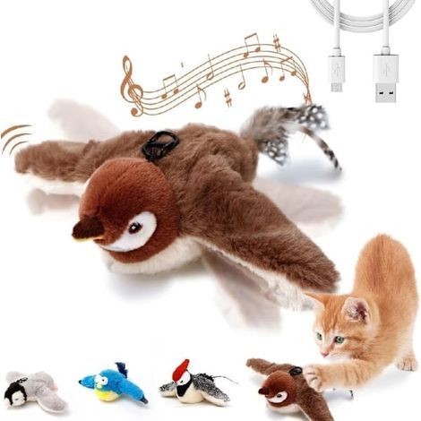 KLVGTIFS PU - Oiseau volant interactif électronique – Jouet idéal pour les chats (1/5)
