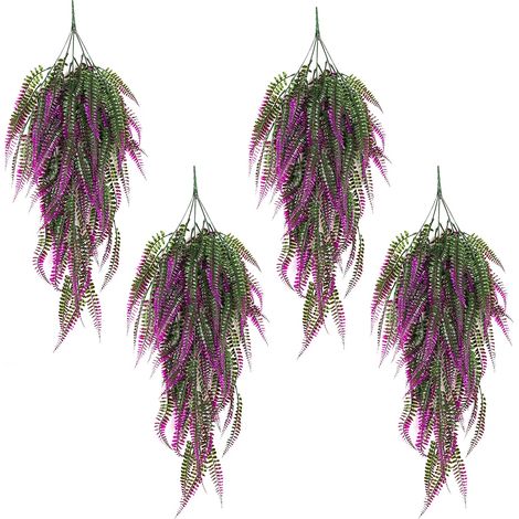 Fausses Plantes Fougères 4 Pièces Artificielles Suspendues Boston Fougères Extérieures Fausses Fougères Avec De Fausses Plantes Suspendues Verdure Artificielle Pour Mur Jardin Mariage Intérieur Extéri (1/5)