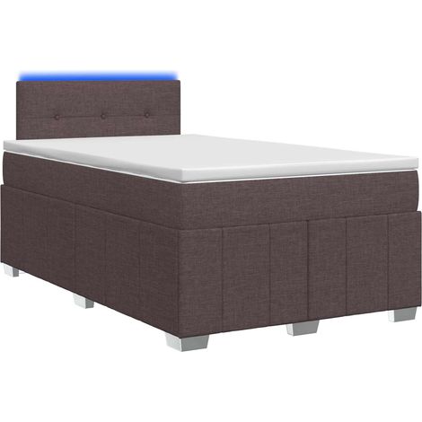 Maison Exclusive - Letto box spring con materasso Marrone Scuro 120 x 200 cm (1/5)