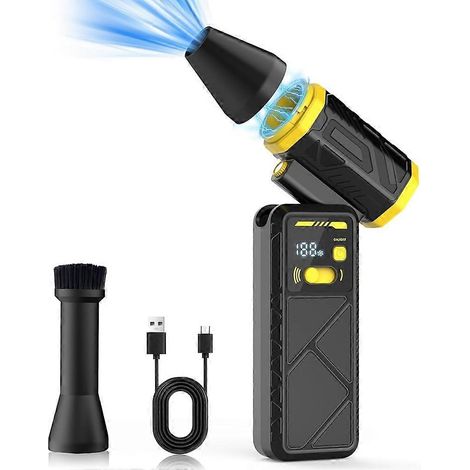 Souffleur d'air sans fil - 280 000 tr/min, ultra-puissant et rechargeable, idéal pour ordinateur, clavier, maison, extérieur et voiture. (1/5)