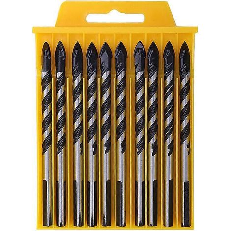 Set van 10 8mm boortjes - Boortjes voor boormachine en slagboormachine - Speciaal voor beton, hout, kunststof en metselwerk - Duurzaam gereedschap - Geleverd (1/4)