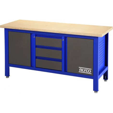 Mesa de trabajo de 3 cajones y 2 portones 1690x600x865 mm ALYCO