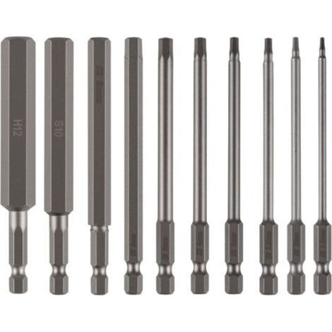 10pcs 100mm Wide Hexagon Socket Bit 1.5-12mm S2 Steel Hexagon Screwdriver Bits 1/4 Drill Bit (1/5)