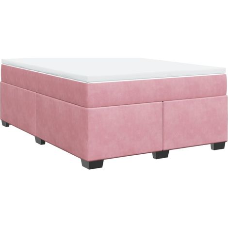 vidaXL Giroletto a Molle con Materasso Rosa 140x200 cm in Velluto (1/5)
