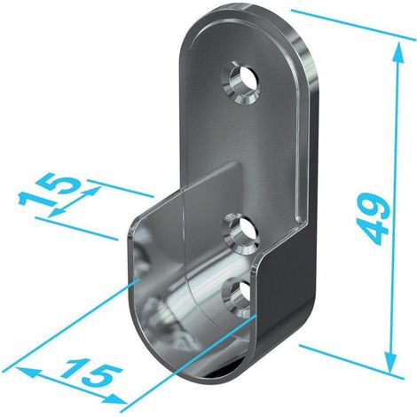 P&G Schrankrohr-Lager für Kleiderstange 30x15 mm vernickelt