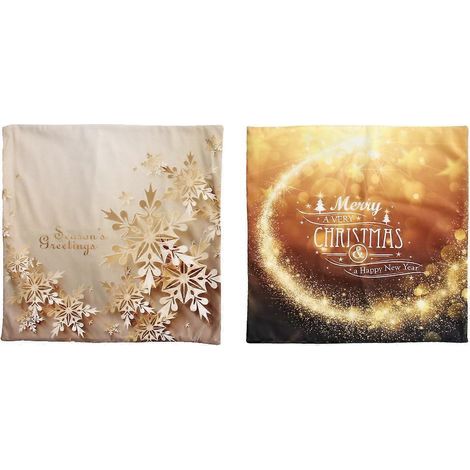 Set mit 2 flauschigen Weihnachtskissenbezügen, Kissenhüllen, Wohnaccessoires – 45 x 45 cm (1/3)