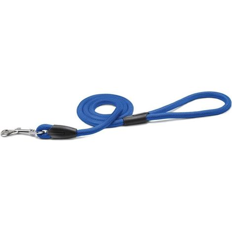 Laisse Chien Tubulaire - Fabriqué en Nylon Doux et résistant avec détails en Plastique - Doté d'un Mousqueton en métal - Couleur Bleue - Taille L - Ø 2,2 cm - Longueur 90 cm (1/2)
