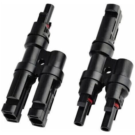 Connecteurs de Branchement MC4 pour Panneaux Solaires - Raccord en T / Y pour Distribution de Câbles (1/5)