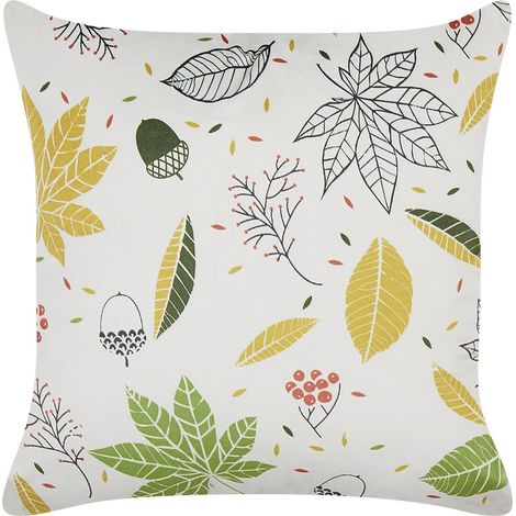 Dekokissen MULLEIN Samtstoff 45 x 45 cm Bunt Pflanzenmuster