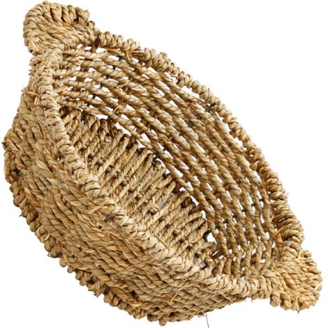 Panier à Casserole en Paille Tissé Main Coussin d'Isolation Thermique Double Oreille, Panier Multifonction Facile à Tenir Cuisine et Rangement (1/5)